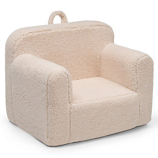 Cozy up to the Cozee Sherpa Chair for Kids by Delta Children. A snuggly spot for reading, watching TV or just hanging out, this supremely comfy chair features a Sherpa slipcover that adds texture and comfort, plus it's removable and machine washable for easy cleaning. Perfect for the playroom, living room or your child's bedroom, this kids' foam chair goes anywhere they do--the lightweight design with handle on top is easy to move from room to room. Recommended for ages 18 months+. Delta Children was founded around the idea of making safe, high-quality children's products affordable for all families. They know there's nothing more important than safety when it comes to your child's space. That's why all Delta Children products are built with long-lasting materials to ensure they stand up to years of jumping and playing. Plus, they are rigorously tested to meet or exceed all industry safety standards.SO COZY: This kids' foam chair features a super-soft Sherpa slipcover that adds texture and comfort. Lightweight design with handle is easy to move from room to room | EASY TO CLEAN: Removable and machine washable slipcover zips off for easy cleaning | USE IT ANYWHERE: Kids can use this foam chair anywhere for anything, whether its reading, playing video games, watching tv, or just relaxing, this chair will keep them comfortable the entire time | PERFECT SIZE: Assembled dimensions: 25"W x 18"D x 20.5"H. Seat Size: 13"L x 15"W. Assembly required; foam inserts easily slip into the fabric cover. Recommended for ages 18 months+ | SAFE OPTION: This comfy kids' chair meets or exceeds all safety standards