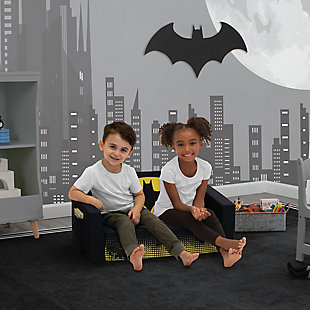 Delta Children Batman Cozee Flip-Out Sofa - 2-in-1 Convertible Sofa to Lounger for Kids, , rollover