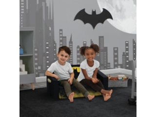 Delta Children Batman Cozee Flip-Out Sofa - 2-in-1 Convertible Sofa to Lounger for Kids