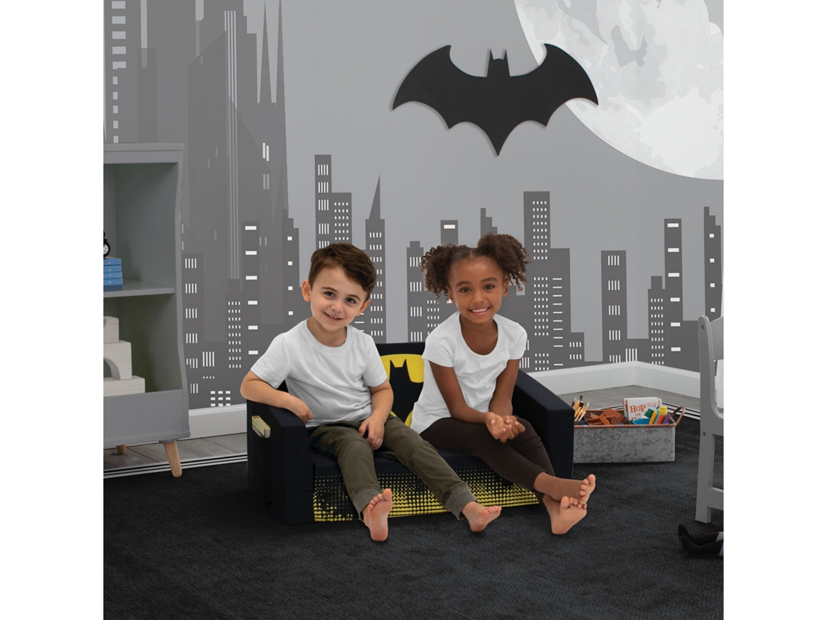 Delta Children Batman Cozee Flip-Out Sofa - 2-in-1 Convertible Sofa to Lounger for Kids, , large