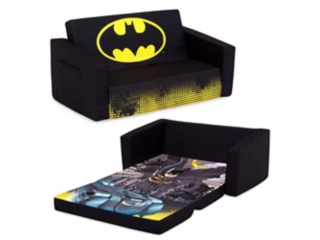 Delta Children Batman Cozee Flip-Out Sofa - 2-in-1 Convertible Sofa to Lounger for Kids