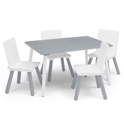 Delta Children Kids' Table and Chair Set 4 Chairs Included - Gray/Blue