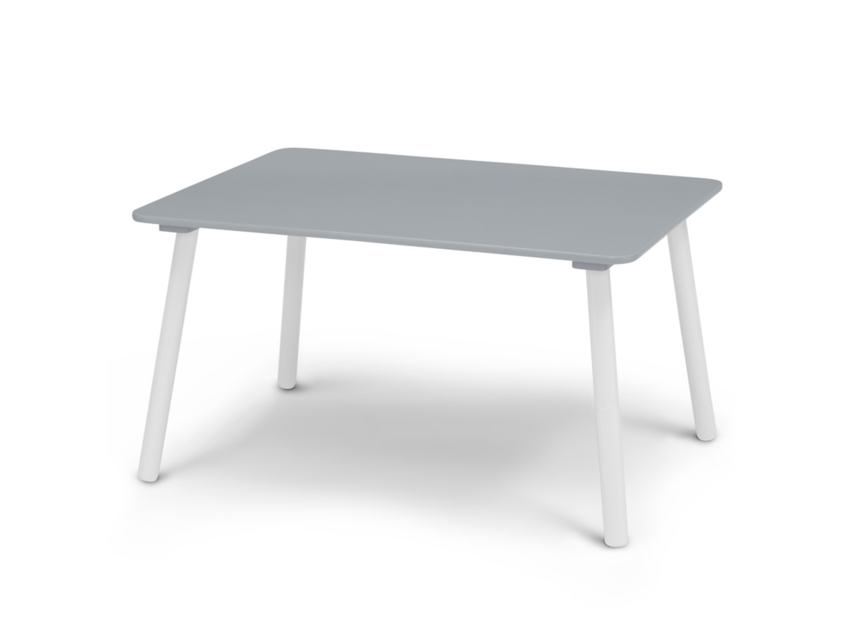 Delta Children Kids Table and Chair Set (4 Chairs Included), White/Gray, large