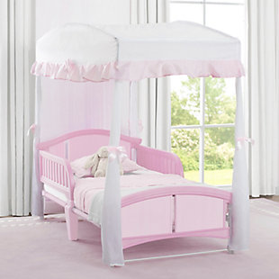 Delta Children Girls Canopy for Toddler Bed, White, rollover