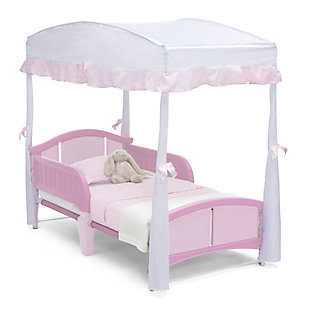 Delta Children Girls Canopy for Toddler Bed, White, large