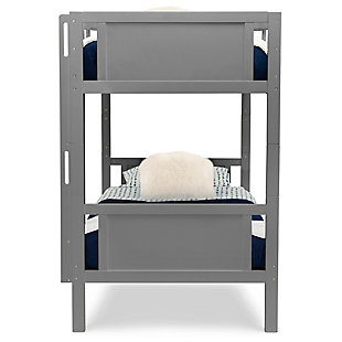 This Convertible Over Wood Bunk Bed with Ladder and Guardrails by Delta Children is the perfect solution for shared or spaces. Beautiy made and incredibly versatile, this bunk bed provides the flexibility to convert into two separate beds. The bed's classic design ensures it coordinates with any décor, and it's constructed from made-to-last materials to ensure safety, stability and longevity. The top bunk features a 14-inch guardrail all around to keep your little one safe throughout the night. Pair this bunk bed with coordinating tents by Delta Children to complete your bedroom (tents sold separately). Assembly required. 250-pound weight capacity per bed (500 pounds total). The Consumer Product Safety Commission recommends that top bunks not be used for children under 6 years of age. Mattresses not included. Bunk bed mattress should not exceed 8 inches in thickness. Delta Children was founded around the idea of ma safe, high-quality children's furniture affordable for all families. They know there's nothing more important than safety when it comes to your child's space. That's why all Delta Children products are built with long-lasting materials to ensure they stand up to years of jumping and playing. Plus, they are rigorously tested to meet or exceed all industry safety standards.SPACE SAVER: This bunk bed makes the most out of your kid's space. Assembled dimensions: 77.6"L x 41.5"W x 64.2"H. As individual beds, beds measure 77.6"L x 41.5"W x 27.75"H and 26"H | CONVERTS INTO 2 SEPARATE BEDS: This convertible bunk bed can easily be separated into 2 free-standing size beds. The flexible design of these beds ensures longevity for years of use. Please note, this bunk bed arrives in multiple boxes | SAFE AND SECURE: Top bunk features 14"H safety rails all around, and is equipped with a sturdy 4 step ladder for easy access. Bunk bed mattress should not exceed 8 inches in thickness. 250 lb. weight capacity per bed (500 lb. total) | DURABLE CONSTRUCTION: Made of sustainable Rubberwood and TSCA compliant engineered wood. Sturdy construction withstands years of climbing and use. We use a non-toxic multi-step painting process that is lead and phthalate safe | COMPLETE YOUR CHILD'S BEDROOM: Add our coordinating character or patterned tents to create a fun and creative space for your children (tents sold separately)