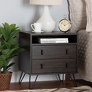 Baxton Studio Glover Modern and Contemporary 2-Drawer Nightstand, , rollover