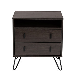 Baxton Studio Glover Modern and Contemporary 2-Drawer Nightstand, , large