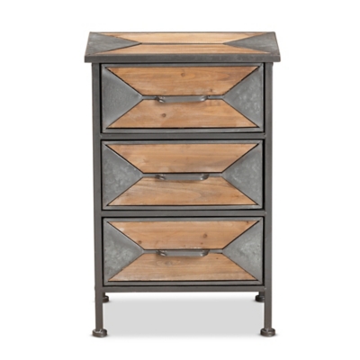 Baxton Studio Laurel 3-Drawer Nightstand - Thumbnail 5