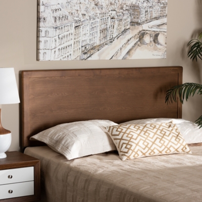 Baxton Studio Alan Modern and Contemporary Transitional Ash Walnut Finished Wood Size Headboard, Ash Walnut, large
