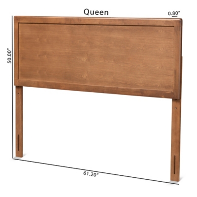 Baxton Studio Alan Modern and Contemporary Transitional Ash Walnut Finished Wood Size Headboard, Ash Walnut, large