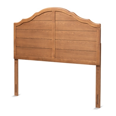 Baxton Studio Clive Vintage Traditional Farmhouse Ash Walnut Finished Wood Queen Size Headboard, Ash Walnut, large