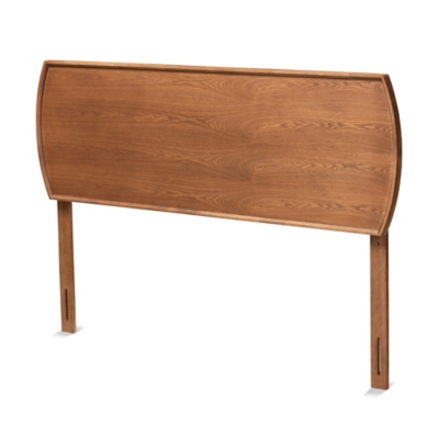 Baxton Studio Laurien Mid-Century Modern Ash Walnut Finished Wood Full Size Headboard, Ash Walnut, large