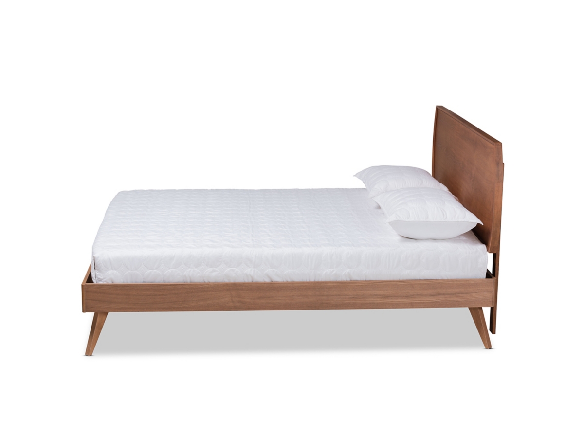 Baxton Studio Aimi Mid-Century Modern Walnut Brown Finished Wood Full Size Platform Bed Baxton Studio Aimi Mid-Century Modern Walnut Brown Finished Wood Full Size Platform Bed