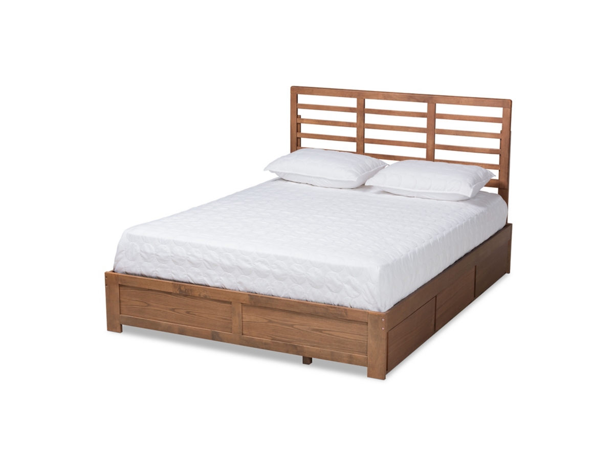 Baxton Studio Piera Modern and Contemporary Transitional Ash Walnut Brown Finished Wood Queen Size 3-Drawer Platform Storage Bed Baxton Studio Piera Modern and Contemporary Transitional Ash Walnut Brown Finished Wood Queen Size 3-Drawer Platform Storage Bed