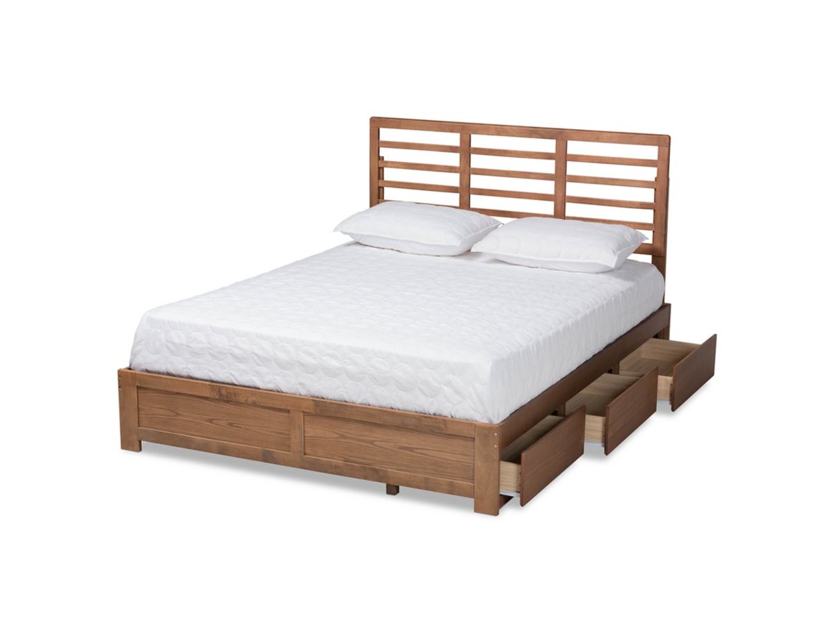Baxton Studio Piera Modern and Contemporary Transitional Ash Walnut Brown Finished Wood Full Size 3-Drawer Platform Storage Bed Baxton Studio Piera Modern and Contemporary Transitional Ash Walnut Brown Finished Wood Full Size 3-Drawer Platform Storage Bed