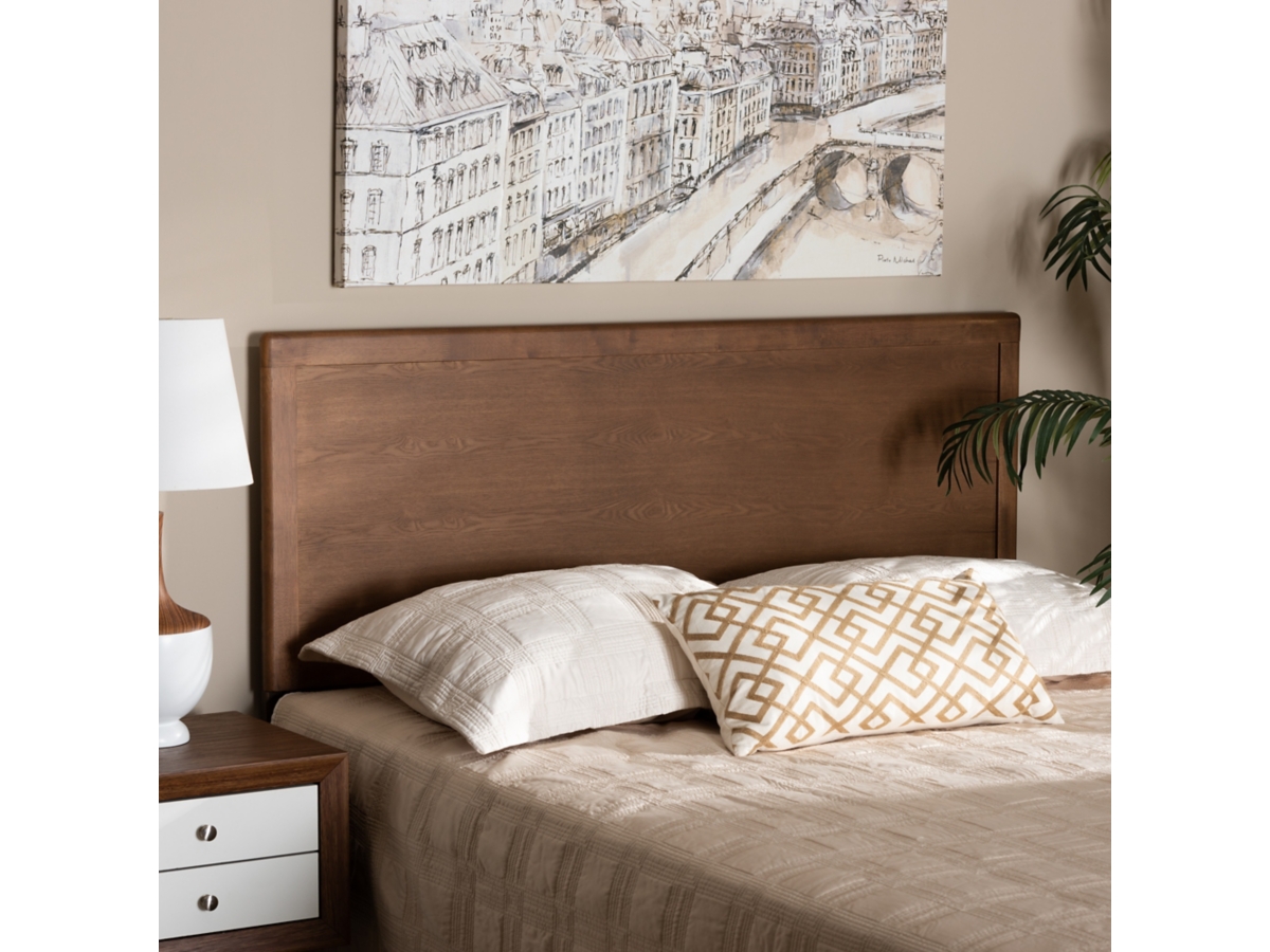 Baxton Studio Alan Modern and Contemporary Transitional Ash Walnut Finished Wood King Size Headboard