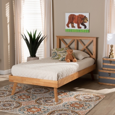 B600008888 Baxton Studio Galvin Twin Platform Bed, Brown sku B600008888