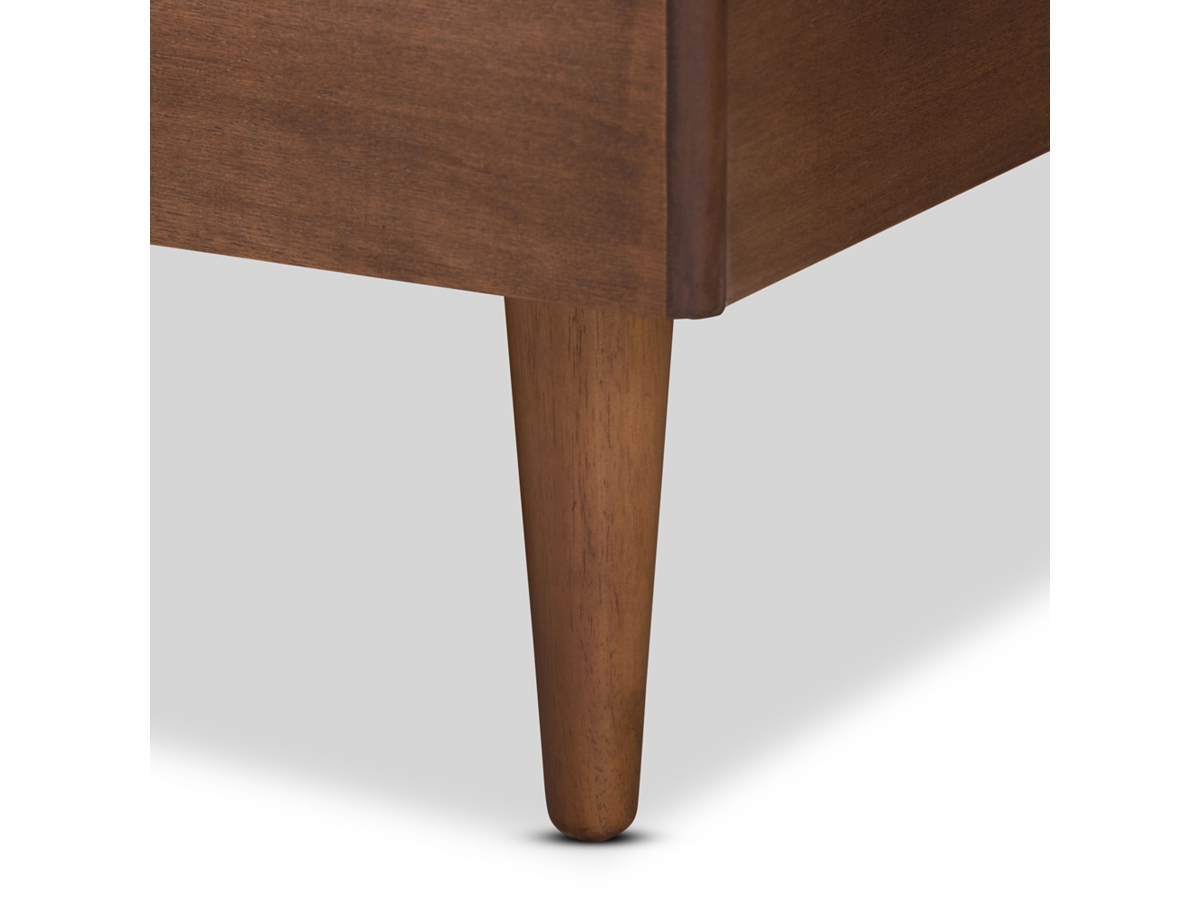 Baxton Studio Sora Mid-Century Modern Ash Walnut Finished Wood King Size Platform Bed