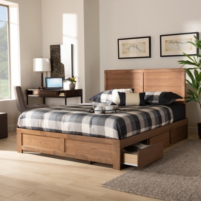 Baxton Studio Lisa Wood Platform Storage Bed - Thumbnail 4