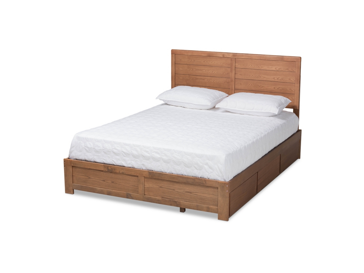 Baxton Studio Lisa Wood Full Size 3 Drawer Platform Storage Bed