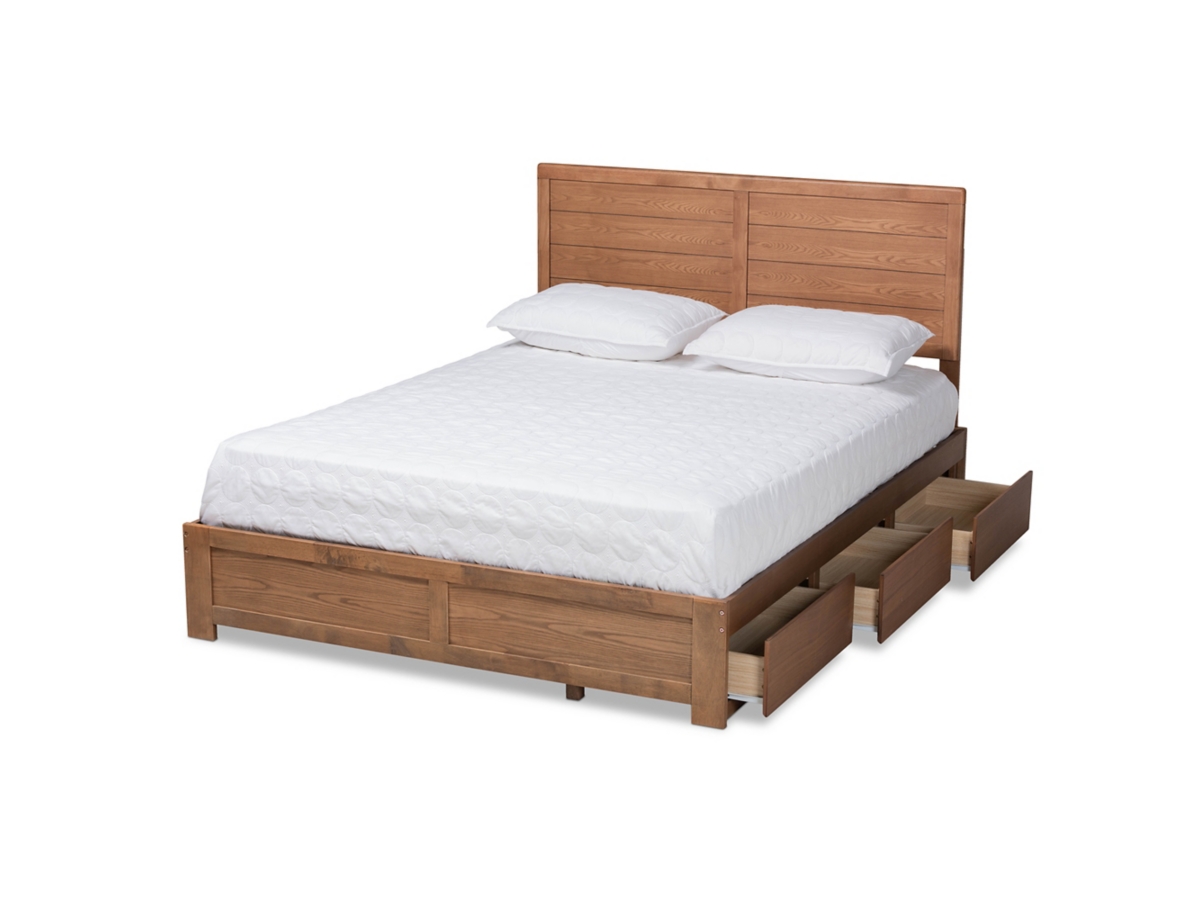 Baxton Studio Lisa Wood Full Size 3 Drawer Platform Storage Bed