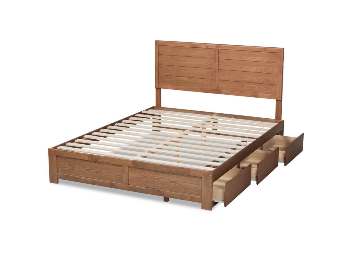 Baxton Studio Lisa Wood Full Size 3 Drawer Platform Storage Bed