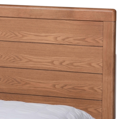 Baxton Studio Lisa Modern and Contemporary Transitional Ash Walnut Brown Finished Wood Full Size 3-Drawer Platform Storage Bed, Ash Walnut, large