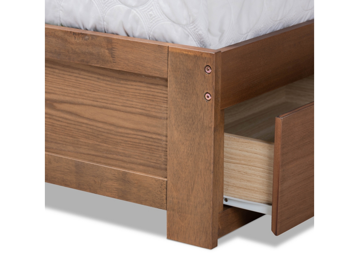 Baxton Studio Lisa Wood Full Size 3-Drawer Platform Storage