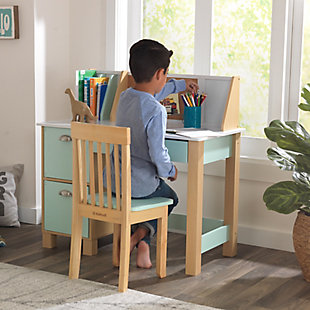 KidKraft Children's Study Desk with Chair, Mint Finish, , rollover