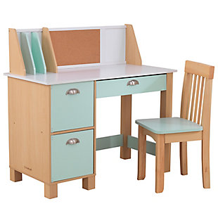 KidKraft Children's Study Desk with Chair, Mint Finish, , large