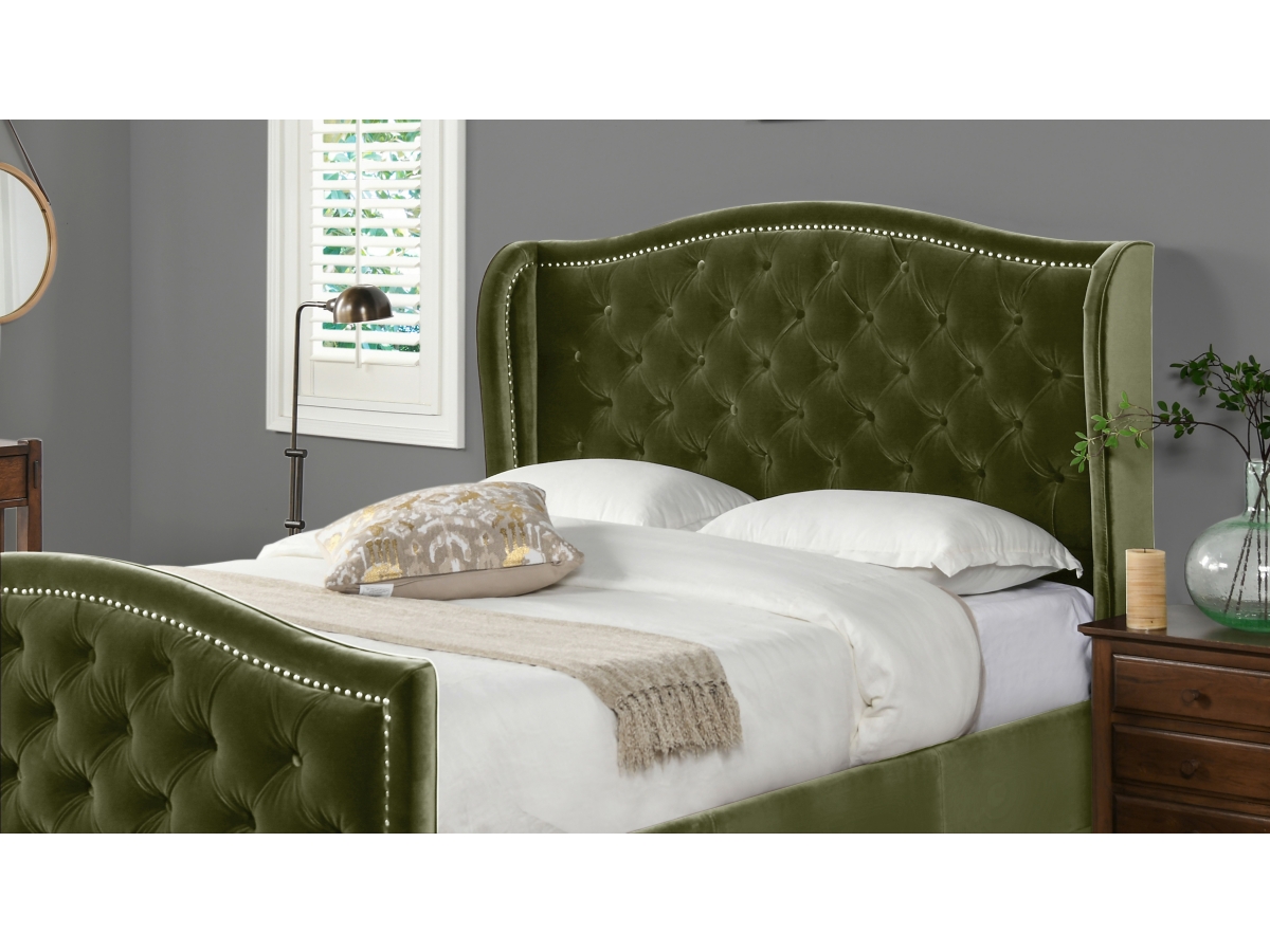 Marcella Upholstered Shelter Wingback Panel Bed | Ashley