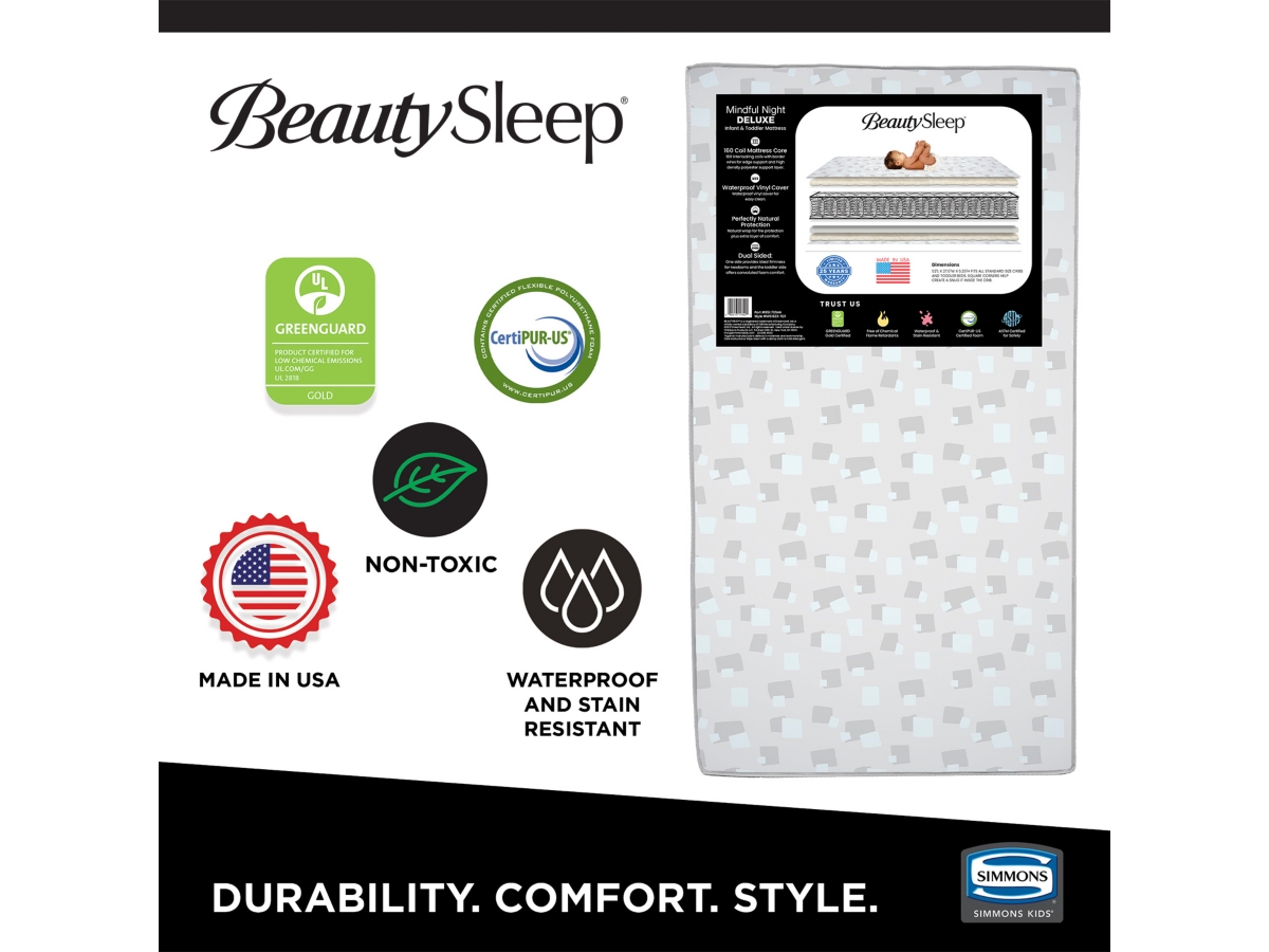 BeautySleep Mindful Night Deluxe Two-Stage Crib and Toddler Mattress, Greenguard Gold Certified, , large