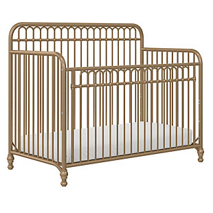 Little Seeds Ivy 3-in-1 Convertible Metal Crib, Gold, , large