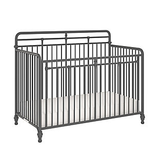 Monarch Hill Hawken Metal 3 in 1 Convertible Crib, Grey, Graphite Gray, large