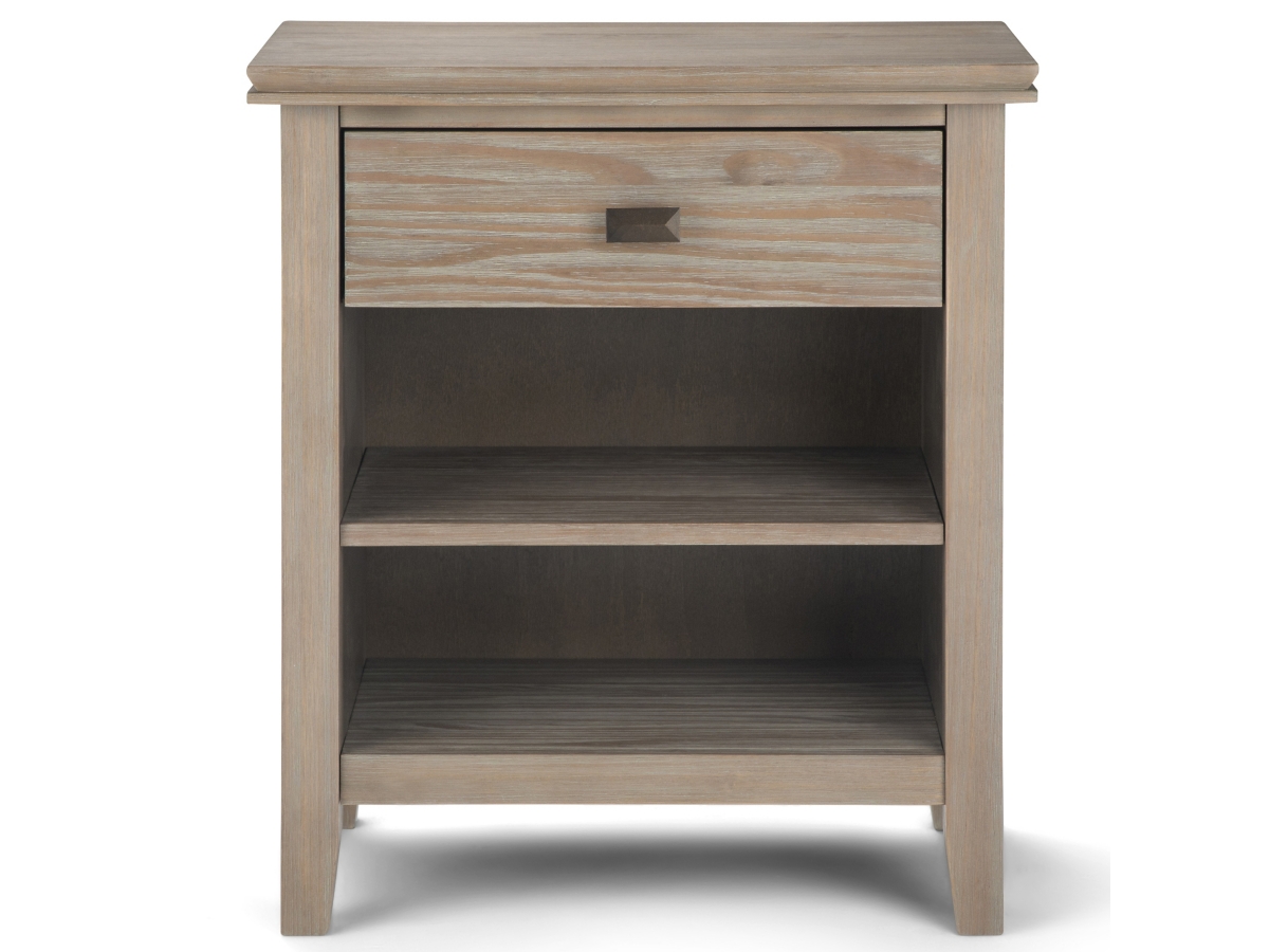 Simpli Home Artisan 24" 1 Drawer Nightstand, Distressed Gray, large