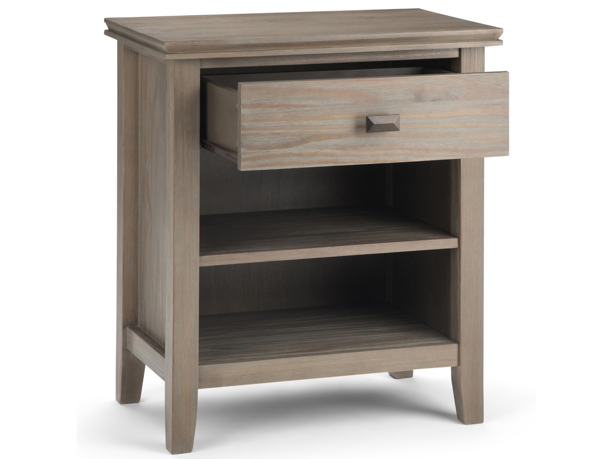 Simpli Home Artisan 24" 1 Drawer Nightstand, Distressed Gray, large