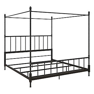 Atwater Living Krissy King Canopy Bed, Black, large