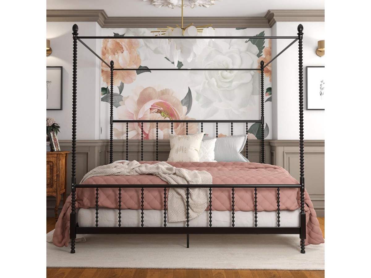 Everson upholstered canopy bed sales