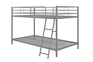 Atwater Living Bloor Small Space Twin over Twin Bunk Bed, Silver Metal, Silver, large
