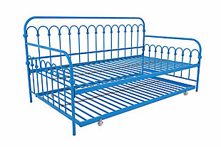 Novogratz Bright Pop Metal Daybed with Trundle, Turquoise, Twin, Teal, large