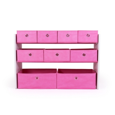 Humble Crew Charlotte White/Pink Extra Large Toy Storage Organizer