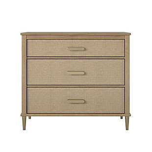 Little Seeds Shiloh Convertible 3 Drawer Dresser, Natural and Faux Rattan, , rollover