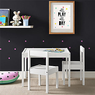 Baby Relax Percy 3-Piece Kiddy Table Chair Set, White, rollover