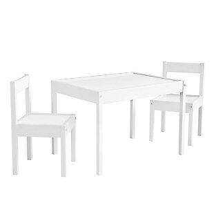 Baby Relax Percy 3-Piece Kiddy Table Chair Set, White, large