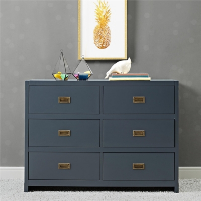 Baby Relax Frances 6-Drawer Dresser, Graphite Blue, large