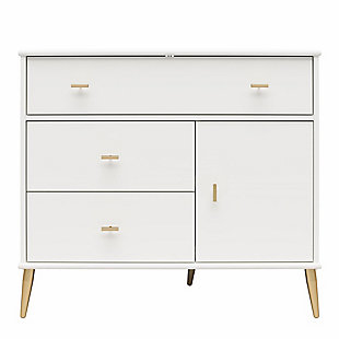 Little Seeds Valentina 3 Drawer And 1 Door Convertible Dresser, White, large