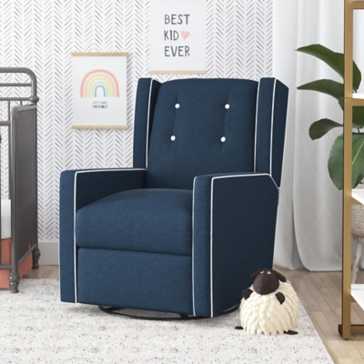 Baby Relax Mariella Swivel Glider Nursery Recliner, Blue