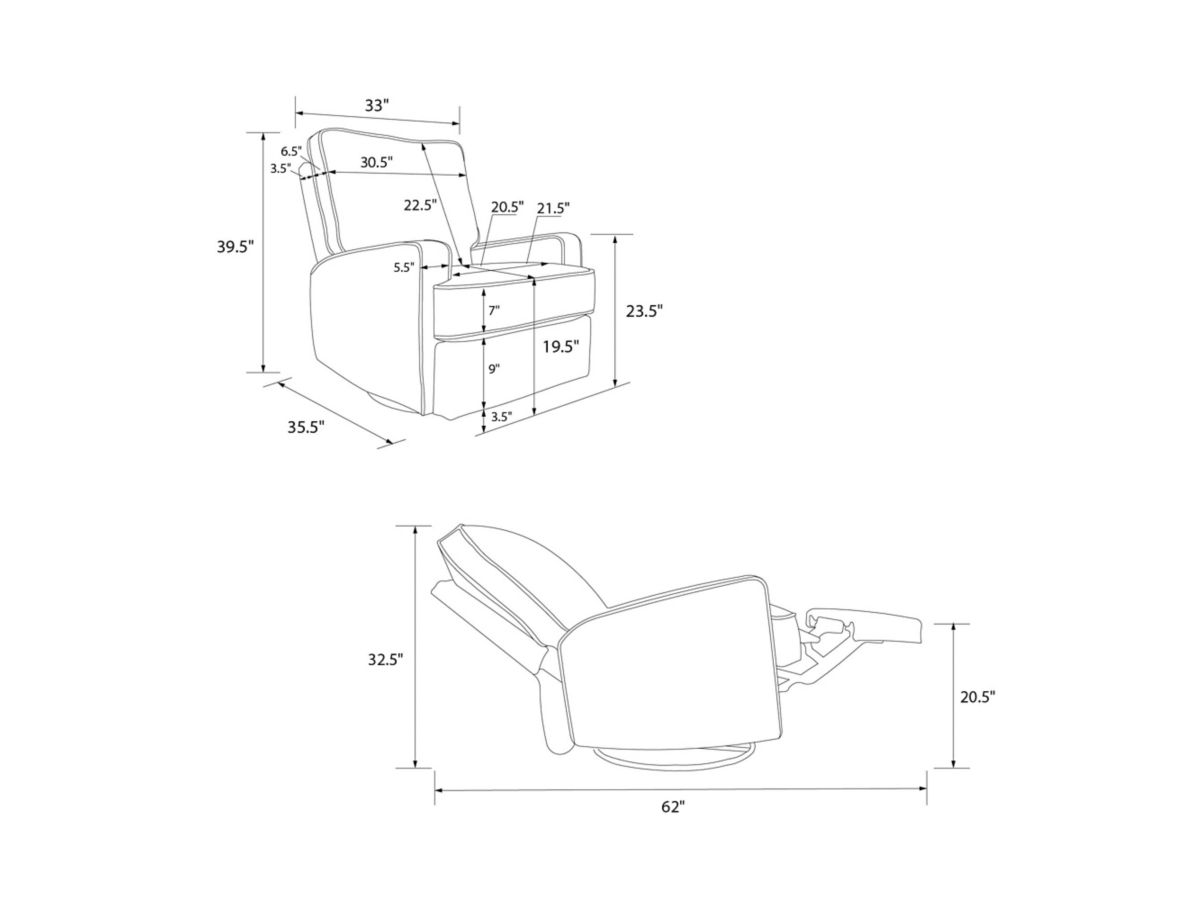 Baby Relax Rylan Swivel Glider Nursery Recliner | Ashley