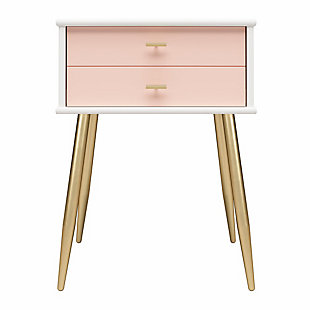 Little Seeds Valentina 1 Drawer Nightstand, Pale Pink, large